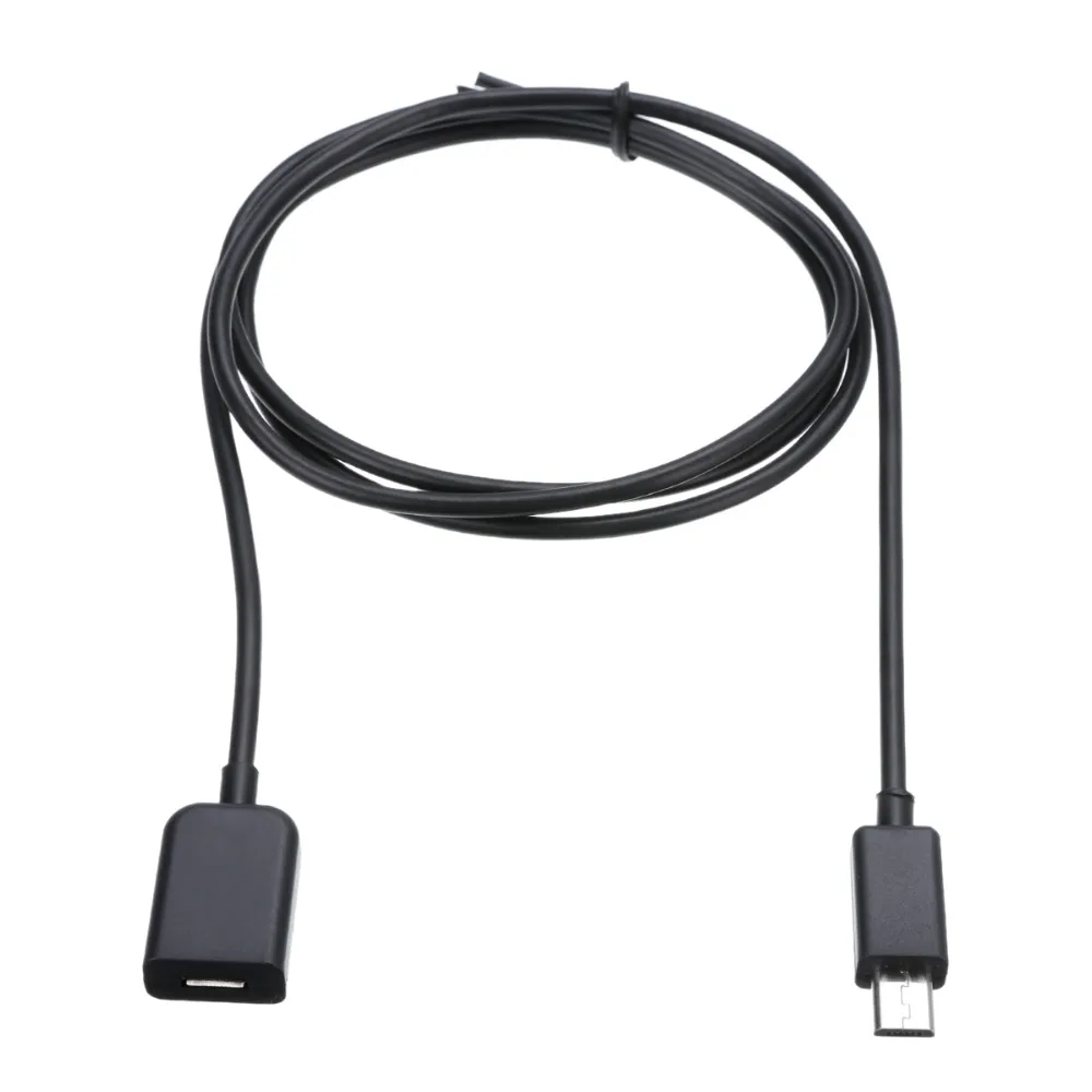 

New Hot 1M Hi-Speed Transfer Rate Data Cable Black Extender Charger Micro USB 2.0 Type A Male To Female Extension Charging Cable