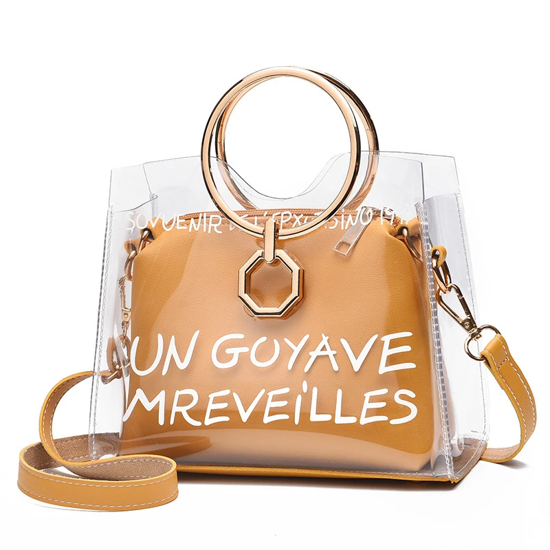 

Amberler Luxury PVC Handbags Women Bags Designer High Quality Ladies Small Transparent Shoulder Bag Fashion Casual Crossbody Bag