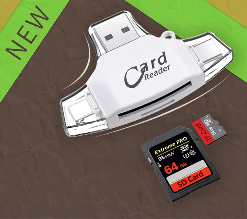 4в1 SD TF кардридер Micro usb Тип C TF SDHC MicroSD SD считыватель карт OTG адаптер для iPhone X XS MAX 5 6 7 8 iOS Android телефон