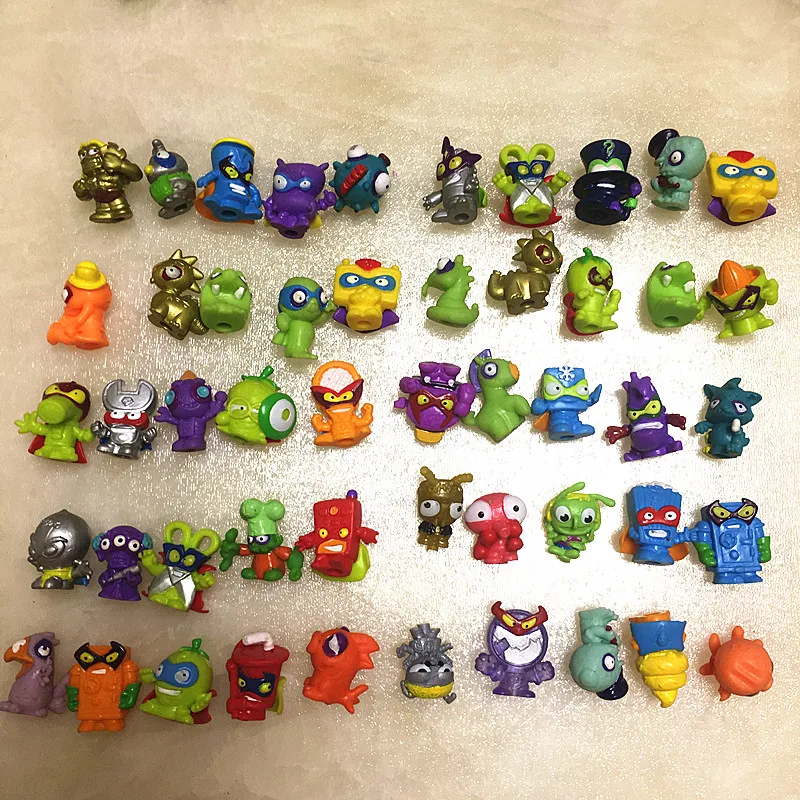 

HOT 20Pcs/lot Zomlings Superzings Anime Trash Dolls Action Figures 3CM Rubber Model Toy Kids Playing Animal Garbage Doll Gift