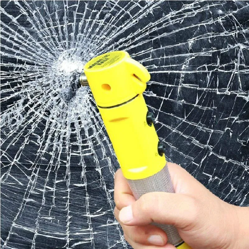 

NEW Vehicle Auto Car Accessories 4 in 1 Car Safety Escape Glass Window Breaker Emergency Hammer Seat Belt Cutter Tool Flashlight