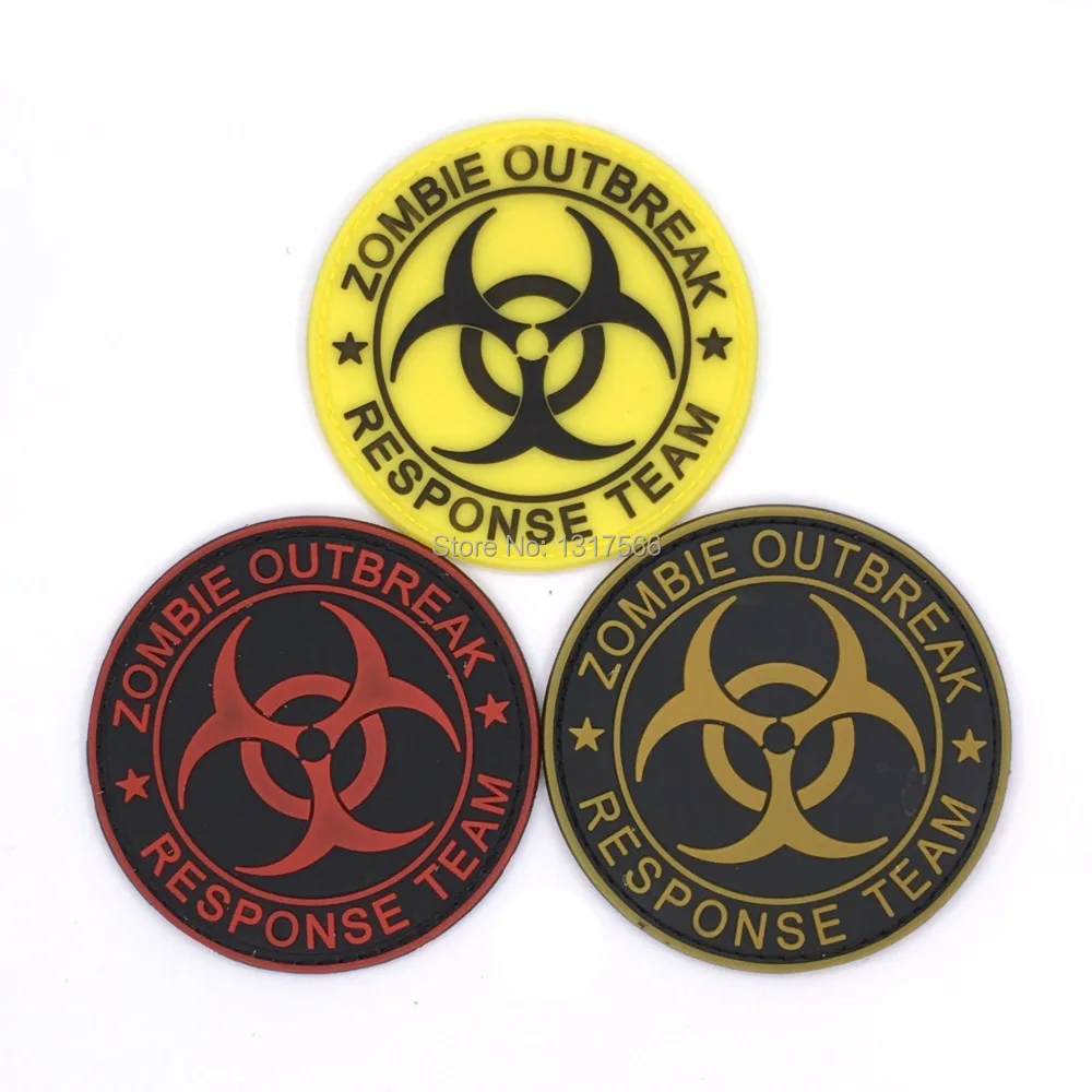 

Resident Evil Series PVC Badge Zombie Outbreak Response Team Rubber Badges 3D For Clothing Cap Backpack Accessories