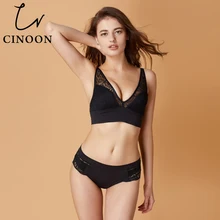 CINOON, женское сексуальное нижнее белье, комплект кружевного нижнего белья, Комплект трусиков пуш-ап размера плюс, комплект бюстгальтера и трусиков