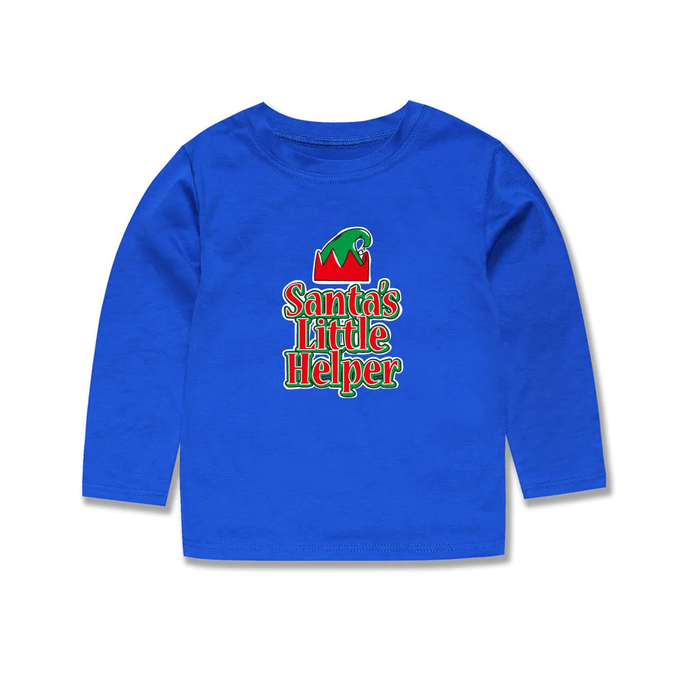 Little Bitty/ г., рождественские детские футболки с принтом «маленький помощник Санты» детская Рождественская футболка футболки для мальчиков и девочек, топы для малышей