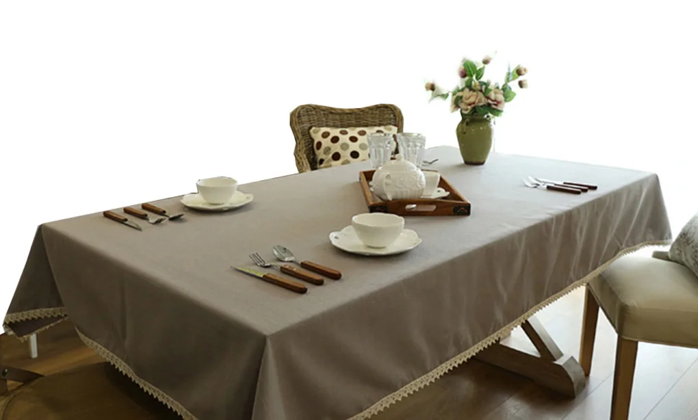 

YO HOOM Kitchen Cotton Tablecloth Tablecover Coffee Table Cloth Table Cover Simple Gray