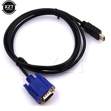 Mais novo 1.8 m hdmi cabo para vga adaptador digital 1080 p hd com conversor de áudio adaptador hdmi vga cabo do conector para caixa de tv