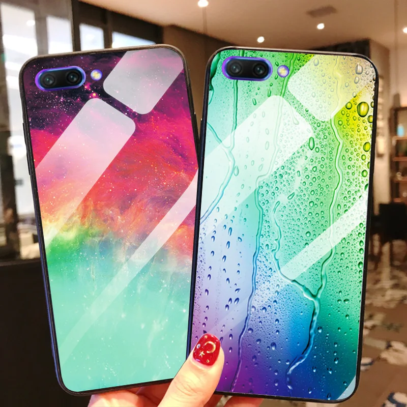 Мягкий край задняя крышка чехол для huawei Honor 10 закаленное стекло Бампер Honor10i