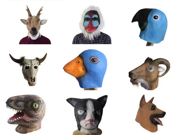 

1 Pc Animal Head Mask Halloween Party Costume Cosplay Supplies Dinosaur Baboon Duck Parrot Masquerade Latex Masks Funny Toys