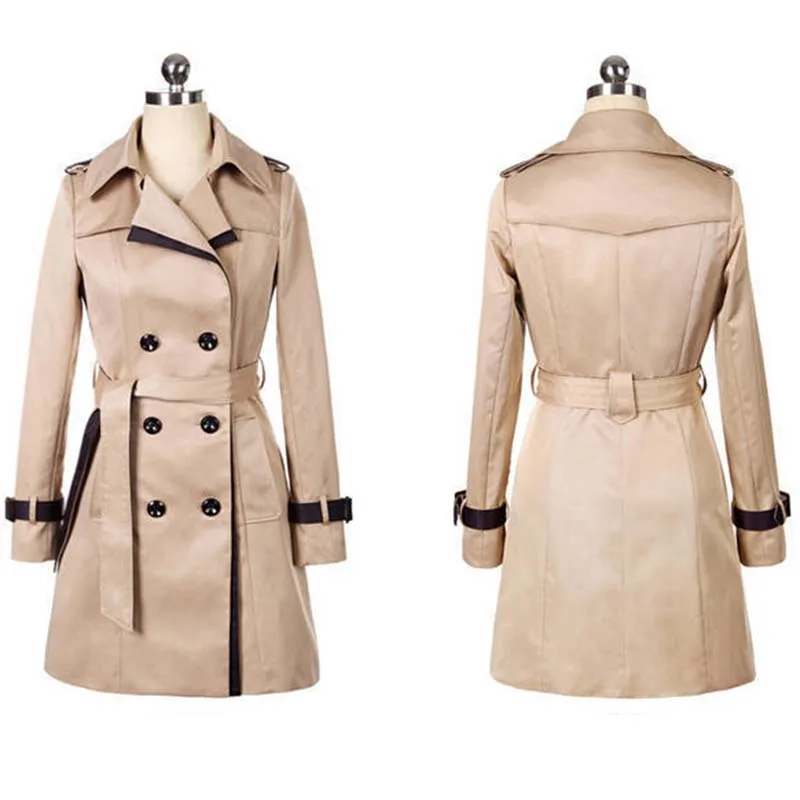 2019 Especially Long Trench Coat for Women Double Breasted Slim Clothes Windbreaker Sashes Outerwear Autumn Winter Trench Coat