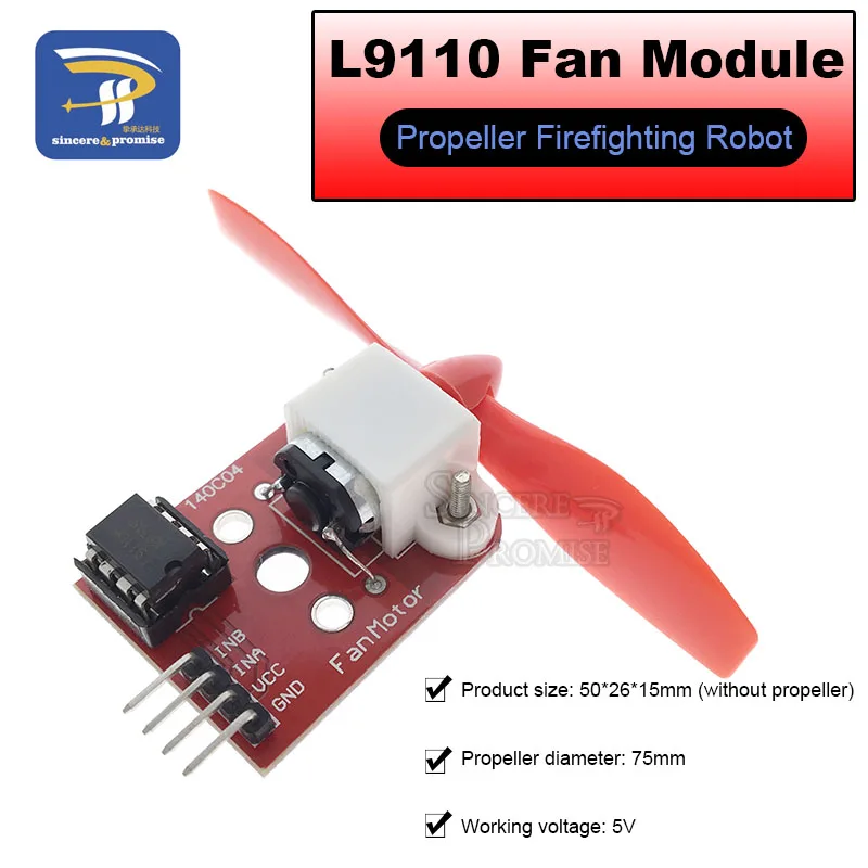 

5V L9110 Fan Motor Module Fan Propeller Firefighting Robot Design and Development Control L9110S For Arduino DIY
