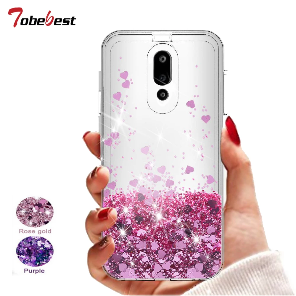 

For LG Stylo 4 Glitter Liquid Case For LG Stylus 4 Silicone Coque For LG Stylo 4 Dynamic Qicksand Love heart Crystal Back Cover