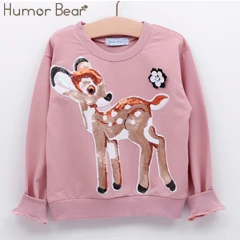 Humor Bear/Одежда для девочек, Детский свитер, Новая Осенняя детская одежда с длинными рукавами для девочек, Детское пальто с героями