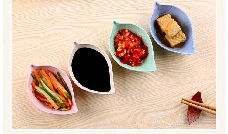 Форма листьев, детское блюдо, миска, пшеничная солома, тарелка для соевого соуса, миска для риса, тарелка, подтарелка, японская посуда, контейнер для еды, 1 шт