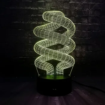 

2017 Fashion 3D Bulb USB LED Lamp Sleep Illusion Night Light Touch Remote Desk Table Lighting Home DNA Decor Toy Dimmer Kid Toy