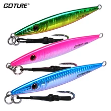 Goture Fishing Lure Spoon 80g/100g/150g Jigging Bait Steel Hook Jig Pesca Fishing Lure 3D Eyes Synthetic Bait Fishing Deal with