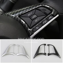ABS Carbon Fibre/Matte For Nissan X-Trail T32 Rogue 2016 2017 2018 Interior Steering Wheel Button Cover Trim Accessories 2pcs