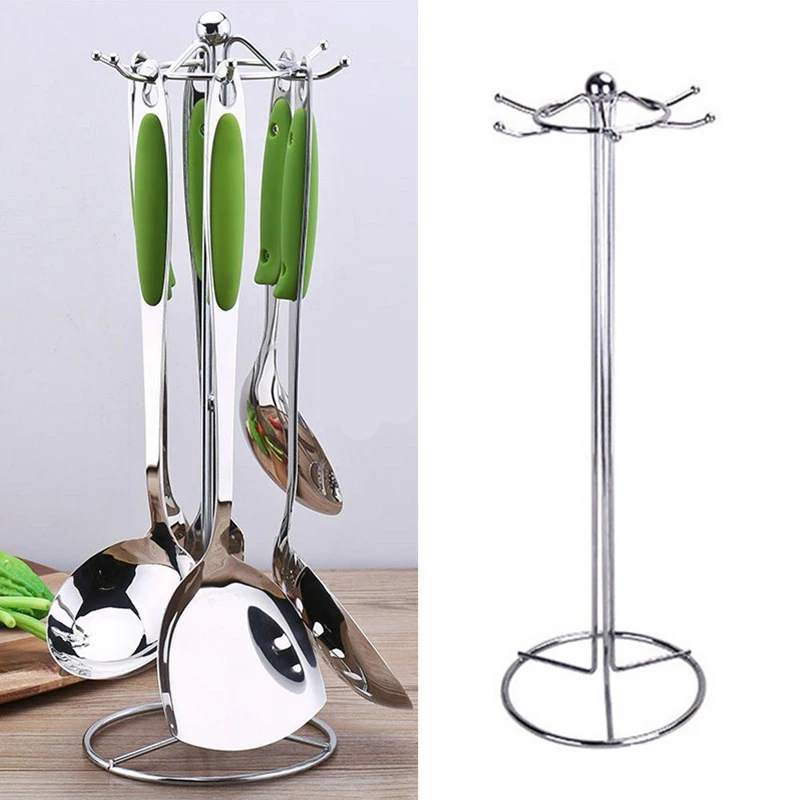 Kitchen Cooking Utensil Tool Set Organizer Rack Holder Stand Stainless Steel