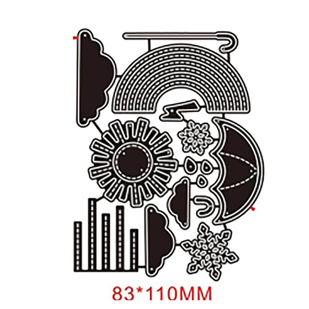 

Hemere 83X110mm Umbrella Snow Weather Metal Cutting Dies Stencils for DIY Scrapbooking Album Stamp Paper Card Embossing