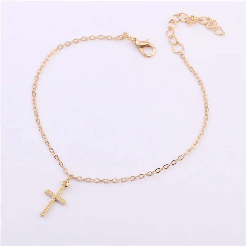 

Punk 2018 New Fashion Anklets Summer Personality Wild Popular Simple Crosses Anklets Lady Legs Anklets Wholesale