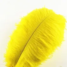 Желтые страусиные перья для рукоделия, 15-70 см, свадебные украшения, вечерние перья страуса, карнавальный танцор, Плюм