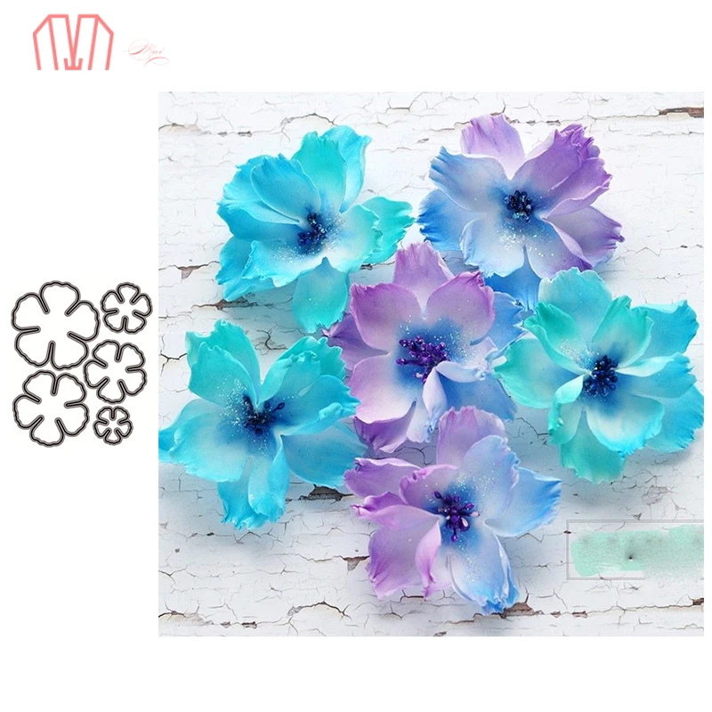

Mai 5Pcs/set Flower Metal Cutting Dies Stencils for DIY Scrapbooking photo album Decorative Embossing DIY Paper Cards