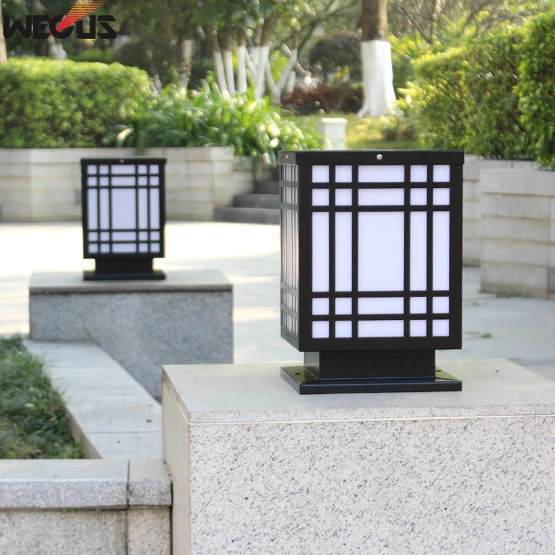 

(WECUS) Wall pillar lamp, outdoor courtyard landscape rectangular wall lamp, door column lamp waterproof villa garden gate light