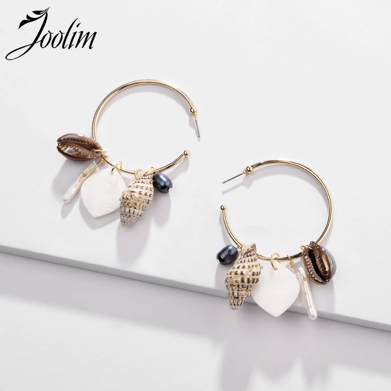 

Joolim Jewelry Wholesale Natural Shell Sea Snail Hoop Earring Ocean Earring