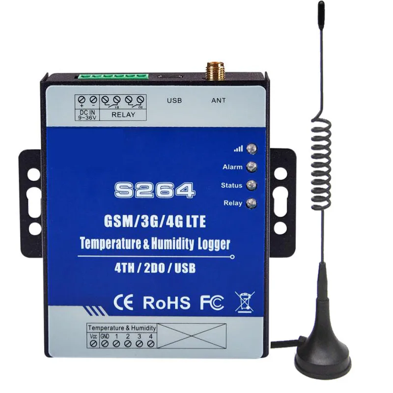 

GSM Temperature & Humidity Data Logger Real-time Remote Monitoring Switch by SMS GPRS Support High/low SMS/Call Alarm
