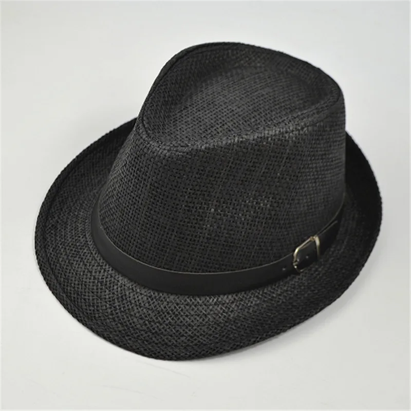 Retro Straw Fedoras Top Jazz Plaid Hat Spring Summer Bowler Hats Cap Classic Version Hats Casual Beach Hat For Men Women