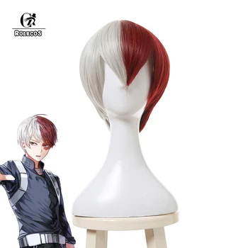 

ROLECOS My Hero Academia Anime Cosplay Todoroki Shoto Cosplay Headwear Men Hair 30cm/11.81inches Synthetic Hair Accessories