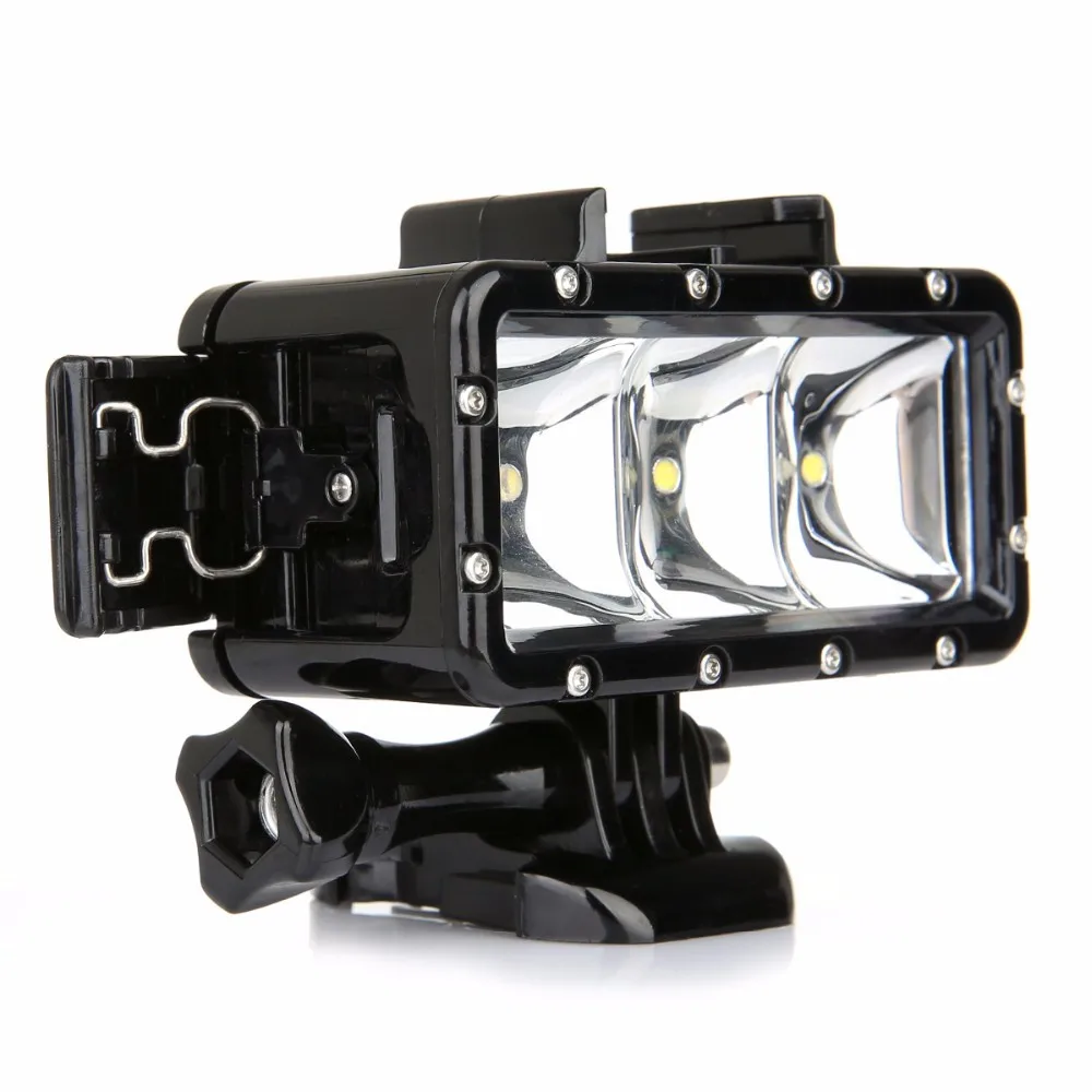 Lampe LED étanche pour GoPro Insta360 Xiaoyi - Noir