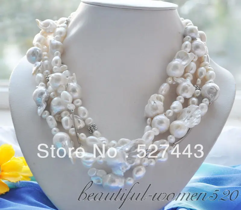

Wholesale fast LAVENDER BAROQUE chicken toe round freshwater PEARL NECKLACE AAA