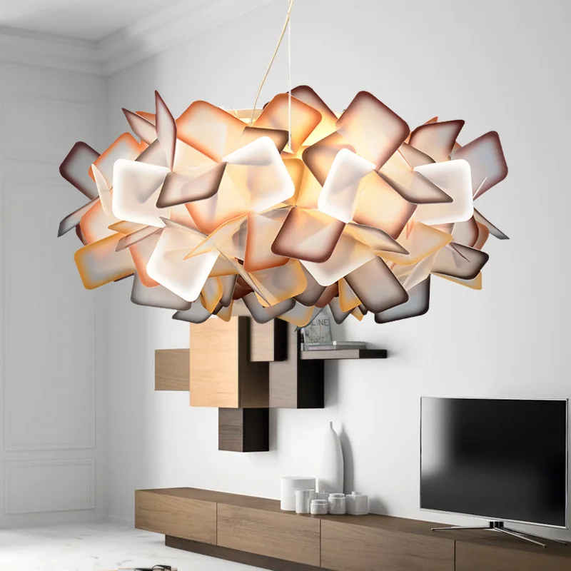 

Nordic simple personality, acrylic flower, ceiling lamp, study room, bedroom, warm petal hanging lamp.