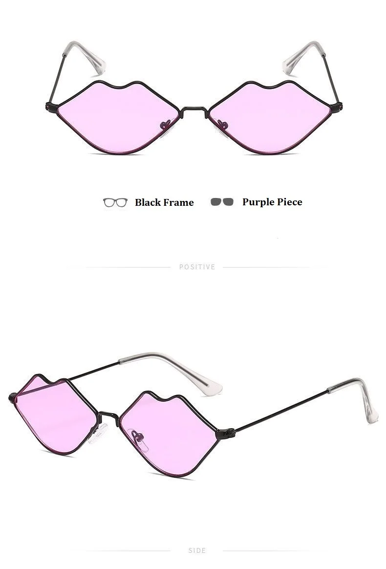 Милые сексуальные женские солнцезащитные очки для губ Женская металлическая оправа Модные Винтажные Солнцезащитные очки для женщин UV400 оттенков
