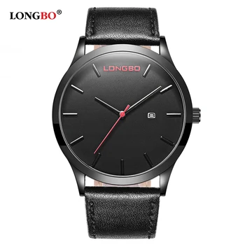 

Fashion Longbo Brand New Arrival Leisure Business Series Watches Leather Date Calendar Men Waterproof Student Dress Wristwatches