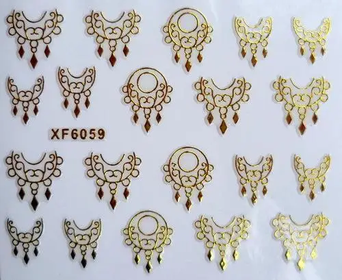 DIY gold design Water Transfer Nails Art Sticker decals lady women manicure tools Nail Wraps Decals