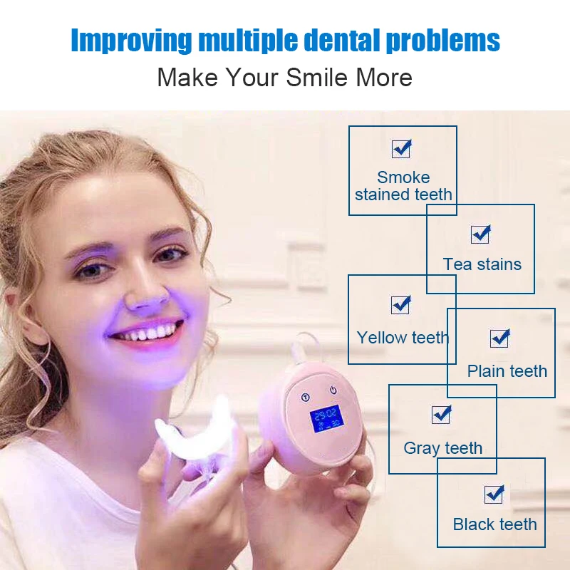 1 компл. Светодиодный Семейный мини-отбеливатель зубов стоматологический очиститель светодиодный светильник лазер для отбеливания зубов чистый косметический инструмент забота о здоровье полости рта