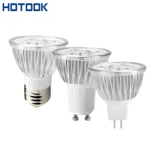 HOTOOK 10 шт. Светодиодный прожектор 4 W 12 V AC 85-265 в холодный белый/теплый белый затемнения светодиодный потолочный светильник с GU10 E27 MR16 база