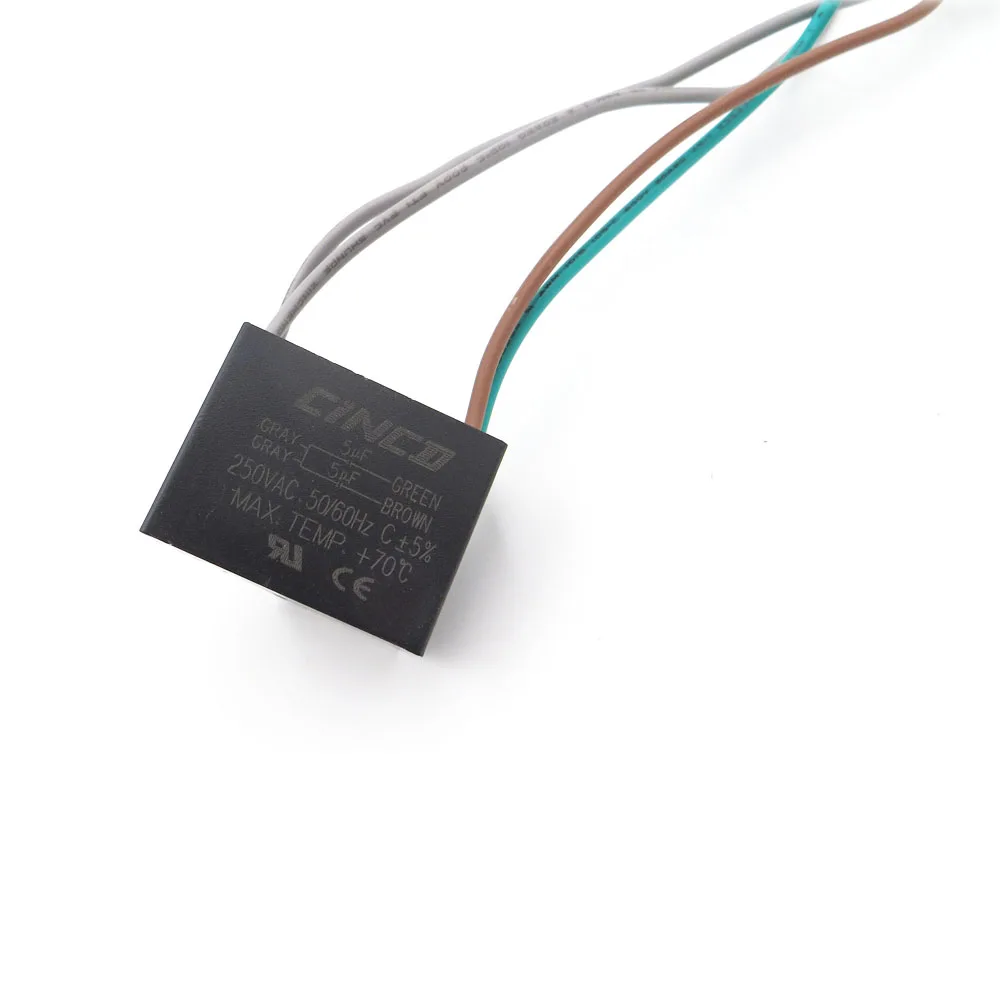 CBB61 5uF+5uF 250V 4 wires Motor Run Capacitor electrical fan 3/4/5 Speed electric fanners Electronic Regulator Cable 250VAC |