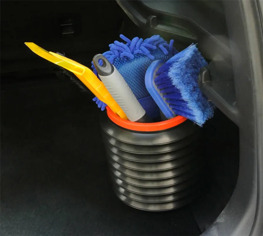 Plegable multifunción portátil Auto polvo Bin almacenamiento cubo de basura contenedor Pop bolsa de basura Plegable multifunción portátil Auto polvo Bin almacenamiento cubo de basura contenedor Pop bolsa de basura