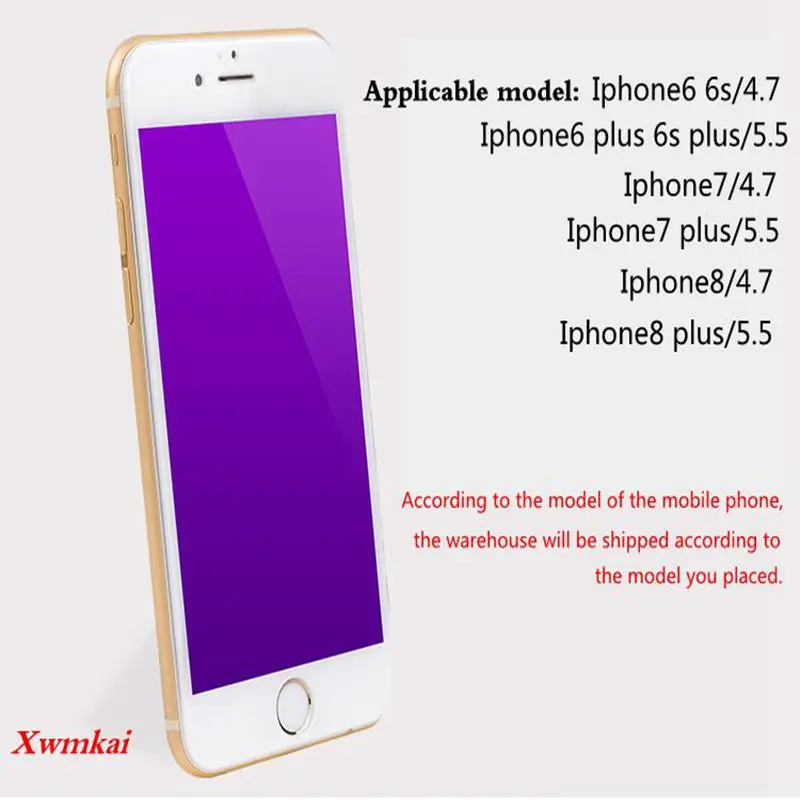 Xwmkai 3D мягкий край полный экран закаленное стекло для Iphone 6s 7 8 Plus защита экрана с