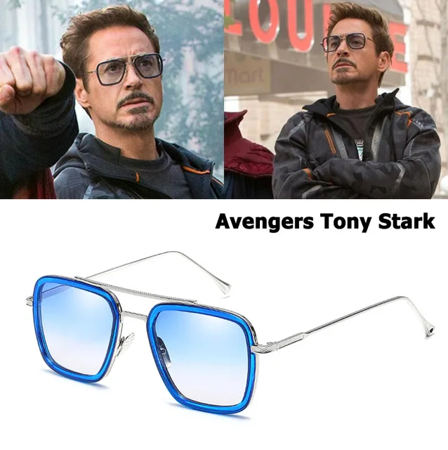 

2019 Fashion Avengers Flight Style Tony Stark Sunglasses Men women Square Brand Design Sun Glasses Oculos De Sol Retro