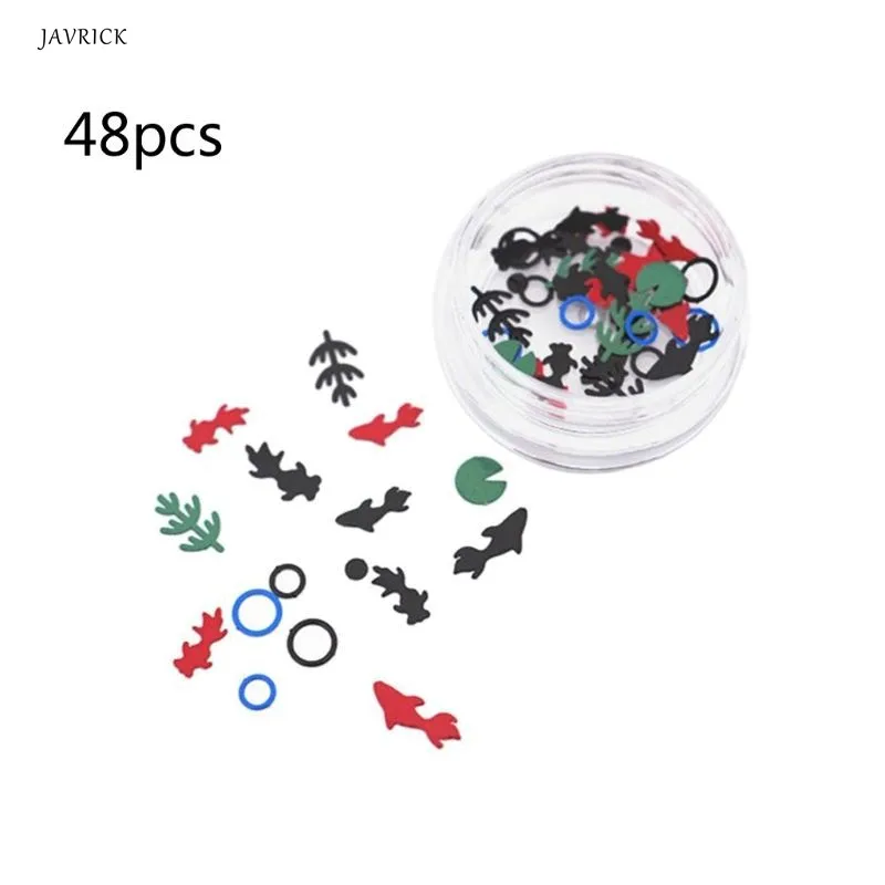 

48Pcs Mixed Colorful Goldfish Fillings For UV Resin Frame Bezels Jewelry Making