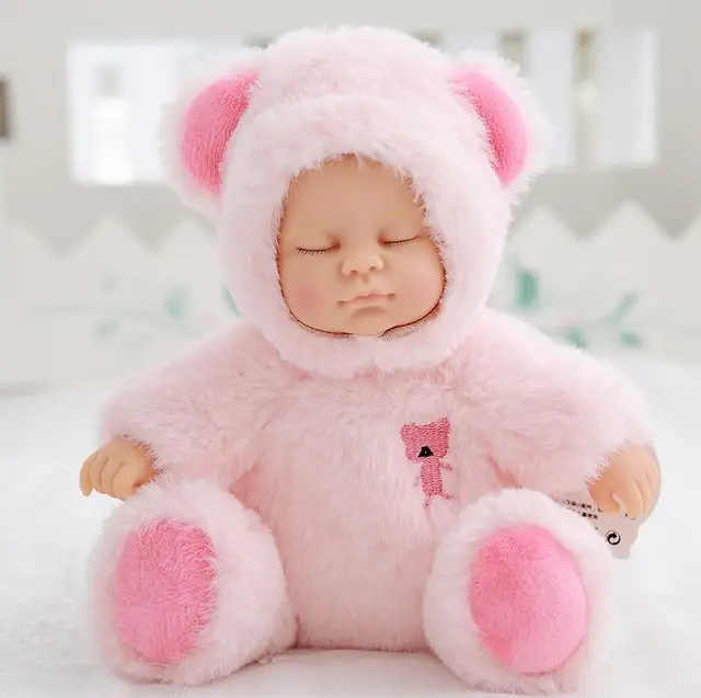 1pc 17cm cute sleep baby plush toy stuffed simulation Newborn baby