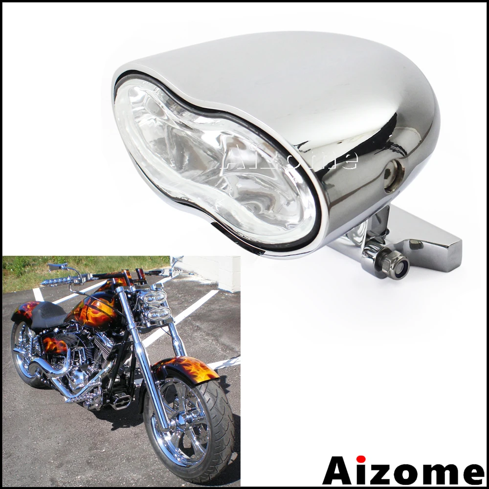 Motorcycle Oval Headlight Custom Twin Headlight For Harley Honda Yamaha Suzuki Streetfighter Cafe Racer H3 55w Dual Headlight Aliexpress