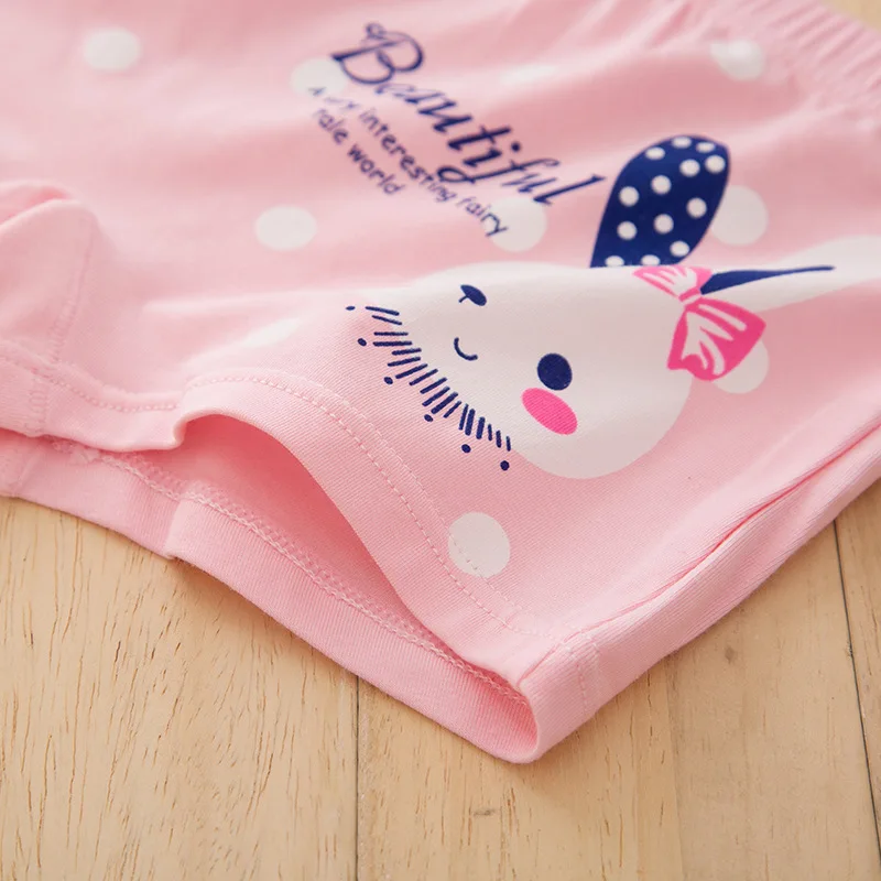 5pc/lot Cute Cartoon Boxer Kids Underpants Children's Underwear Girls Baby Organic Cotton Pants Suit 2-10 Years