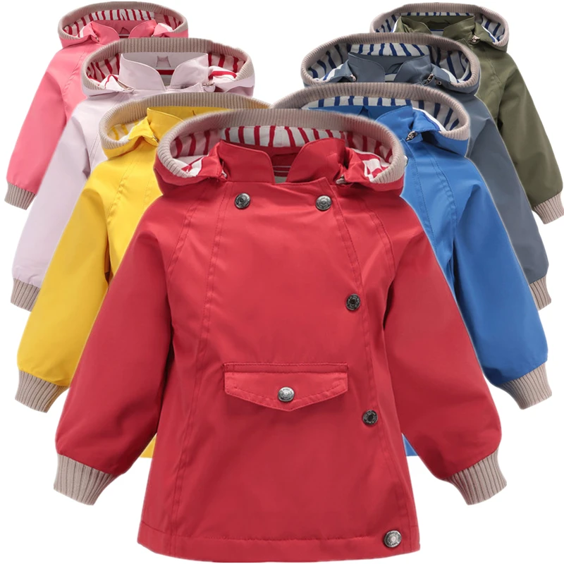 New Girls Rain And Windproof Warm Outerwear &amp Coats Children Collar Jackets Kids Spring Outside Casual Jacket | Детская одежда и