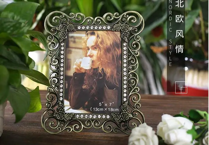 

antique 6inch sbronze color picture frame metal frames for pictures photo frames vintage frame for home decoration XC029