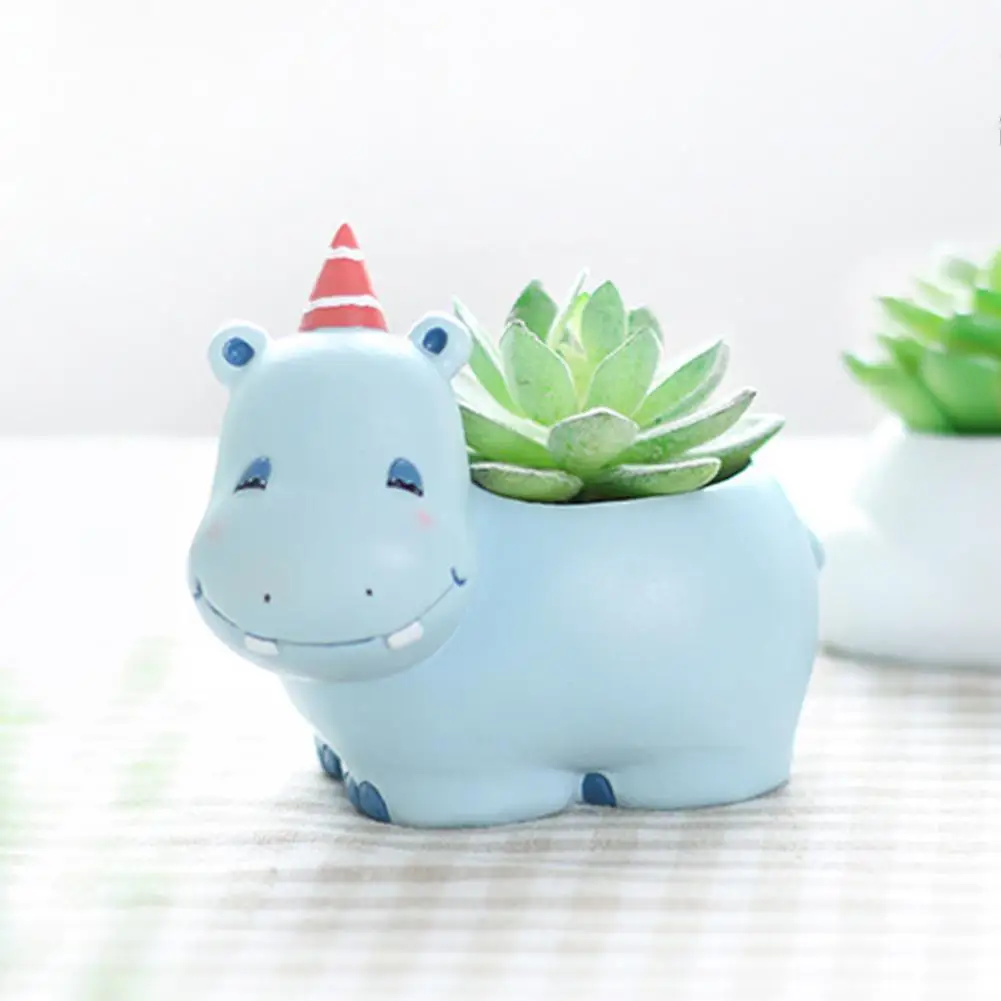 

Cute Little Hippo Chicken Home Gardening Yard Decor Succulent Plants Flower Garden Pots