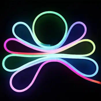 

5M DC12V 24V Waterproof RGB LED Neon Light WS2811 IC LED Flexible Neon Rope Light Bar light 5050 SMD for Show Party Decoration